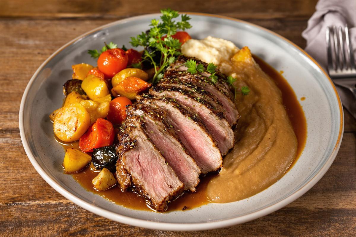 Accompagnement d'un roti de magret de canard au piment d'Espelette